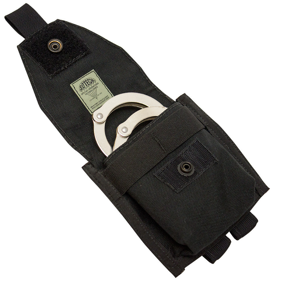 Metal Handcuff Carrying Case – Belt-Mount Snap Pouch Fits Standard Cuffs, Security Tactical Gear